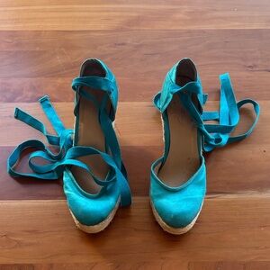 Nine West Turquoise Espadrille Wedges